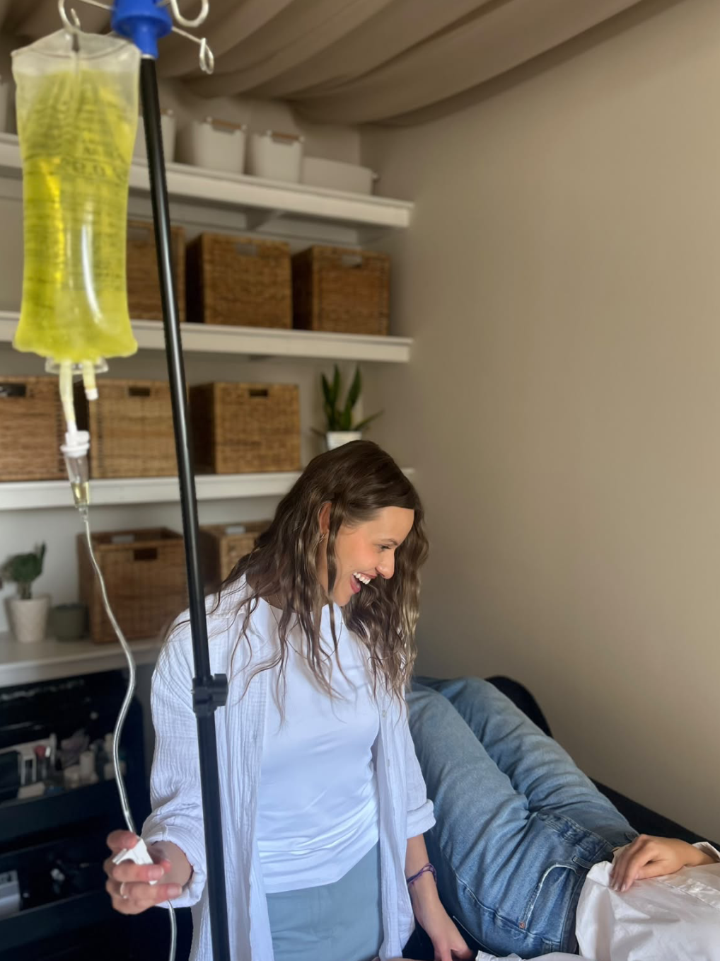 Katie preparing an IV infusion at Northbound Wellness